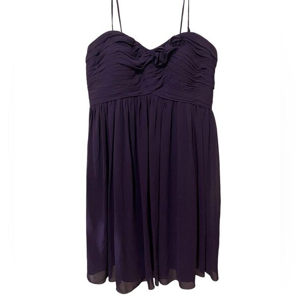 Bill Levkoff Style 109 Plum Chiffon Sweetheart Bodice Fit & Flare Dress SZ 22 - Picture 9 of 13